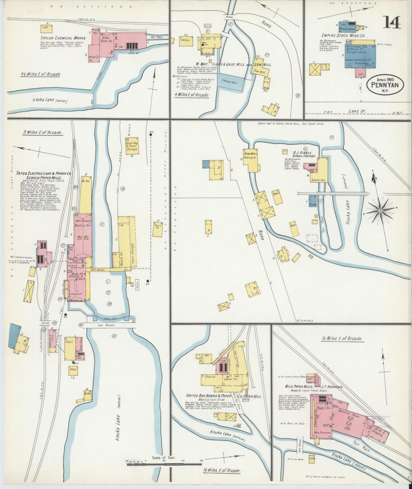 Sanborn Fire Insurance Map from Penn Yan, Yates County, New York (1903), Sheet #0014 - Complete Map Set gallery image, historic Sanborn map, vintage wall art, New York New York