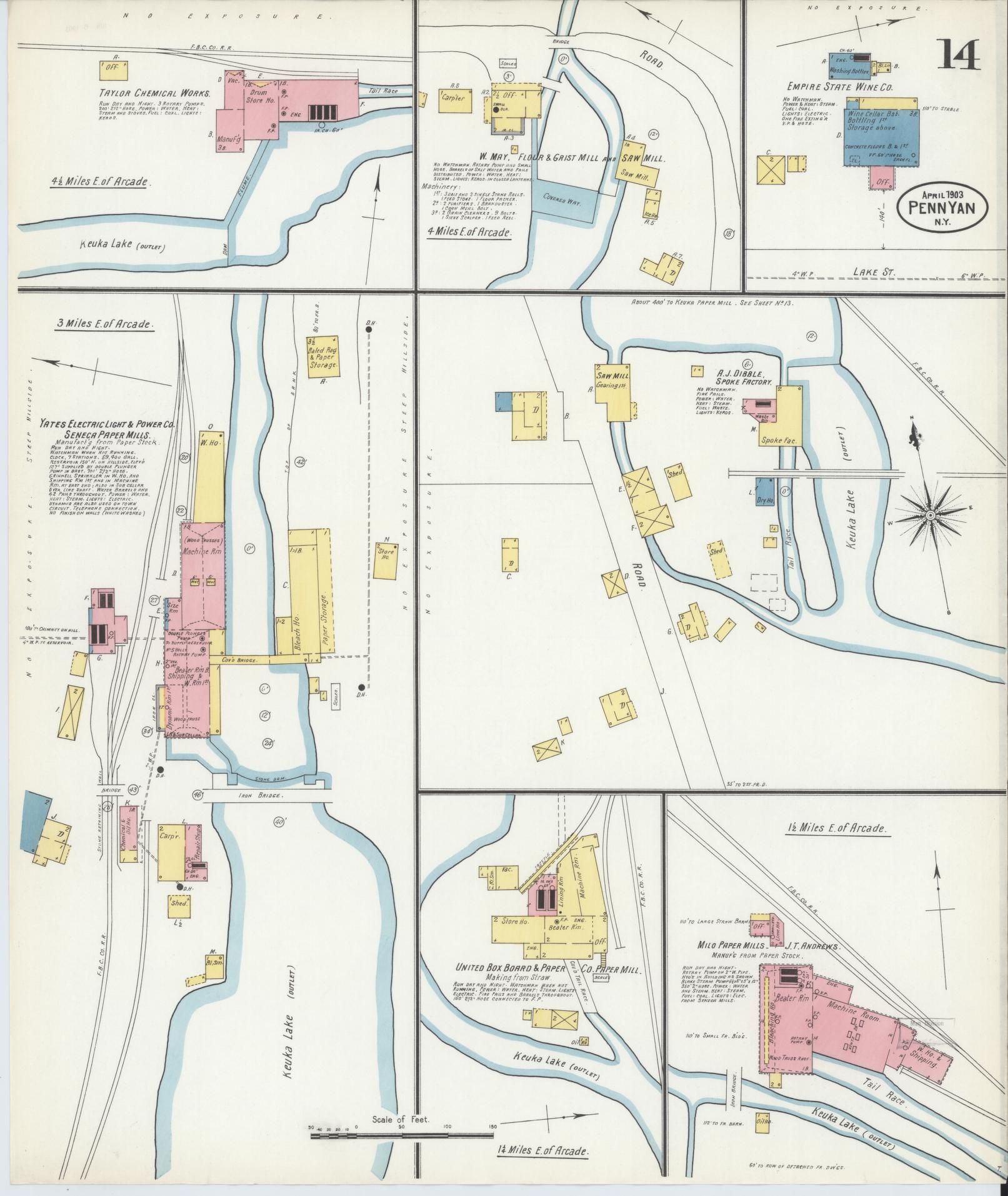Sanborn Fire Insurance Map from Penn Yan, Yates County, New York (1903), Sheet #0014 - Complete Map Set gallery image, historic Sanborn map, vintage wall art, New York New York