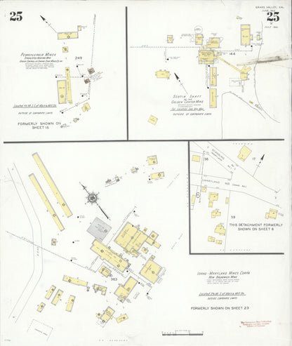 Sanborn Fire Insurance Map from Grass Valley, Nevada County, California (1941), Sheet #0025 - Historic Sanborn Fire Insurance Map Print, vintage old map wall art, antique decor, genealogy gift, California California map