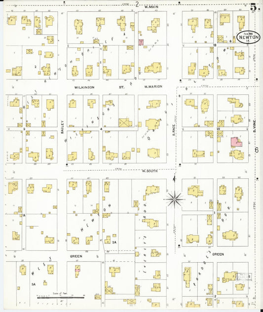 Sanborn Fire Insurance Map from Newton, Jasper County, Iowa (1906), Sheet #0005 - Historic Sanborn Fire Insurance Map Print, vintage old map wall art