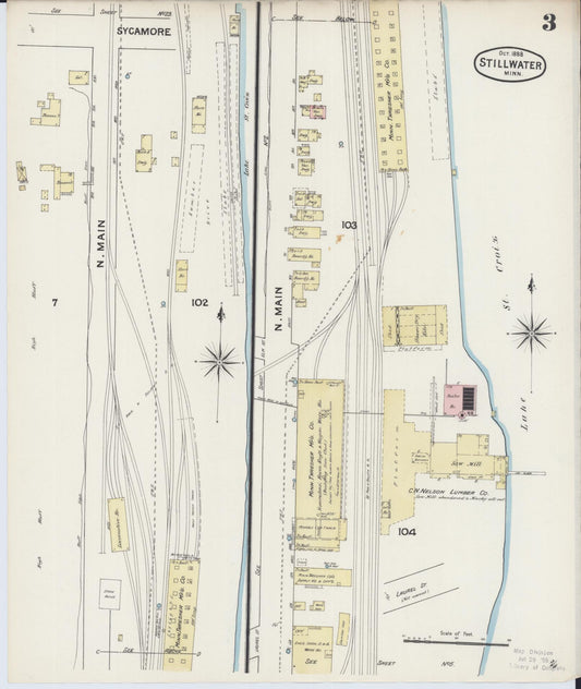 Sanborn Fire Insurance Map from Stillwater, Washington County, Minnesota (1888), Sheet #0003 - Historic Sanborn Fire Insurance Map Print, vintage old map wall art, antique decor, genealogy gift, Minnesota Minnesota map