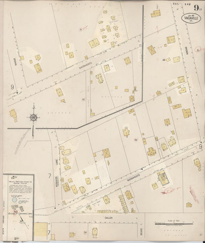 Sanborn Fire Insurance Map from Vacaville, Solano County, California (1941), Sheet #0009 - Complete Map Set gallery image, historic Sanborn map, vintage wall art, California California