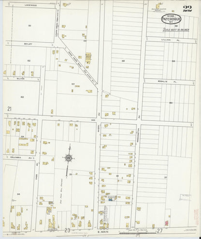 Sanborn Fire Insurance Map from Patchogue, Suffolk County, New York (1916), Sheet #0022 - Complete Map Set gallery image, historic Sanborn map, vintage wall art, New York New York