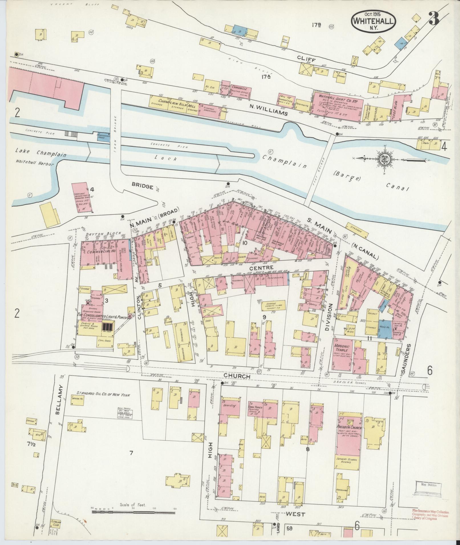 Sanborn Fire Insurance Map from Whitehall, Washington County, New York (1915), Sheet #0003 - Historic Sanborn Fire Insurance Map Print, vintage old map wall art, antique decor, genealogy gift, New York New York map