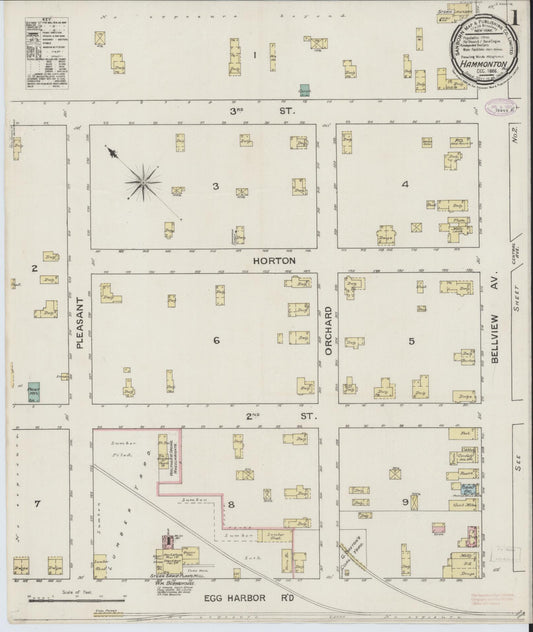 Sanborn Fire Insurance Map from Hammonton, Atlantic County, New Jersey. (1886) – Historic Sanborn Fire Insurance Map Print
