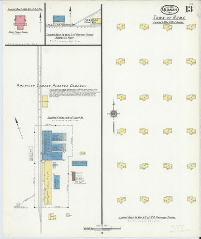 Sanborn Fire Insurance Map from Quanah, Hardeman County, Texas (1921), Sheet #0013 - Historic Sanborn Fire Insurance Map Print, vintage old map wall art, antique decor, genealogy gift, Texas Texas map