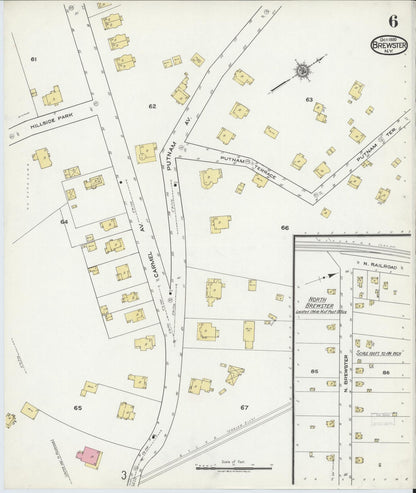 Sanborn Fire Insurance Map from Brewster, Putnam County, New York (1920), Sheet #0006 - Complete Map Set gallery image, historic Sanborn map, vintage wall art, New York New York