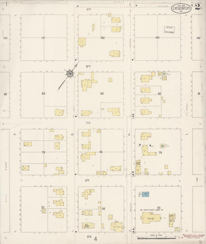 Sanborn Fire Insurance Map from Crescent City, Del Norte County, California (1915), Sheet #0002 - Complete Map Set gallery image, historic Sanborn map, vintage wall art, California California