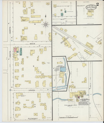 Sanborn Fire Insurance Map from Dryden, Tompkins County, New York (1893), Sheet #0002 - Complete Map Set gallery image, historic Sanborn map, vintage wall art, New York New York
