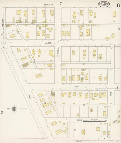 Sanborn Fire Insurance Map from Monroe, Snohomish County, Washington (1913), Sheet #0006 - Complete Map Set gallery image, historic Sanborn map, vintage wall art, Washington Washington