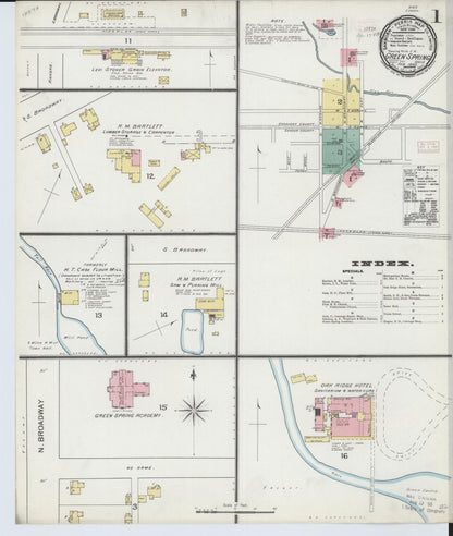 Sanborn Fire Insurance Map from Green Springs, Sandusky And Seneca Counties, Ohio (1893), Sheet #0001 - Complete Map Set gallery image, historic Sanborn map, vintage wall art, Ohio Ohio