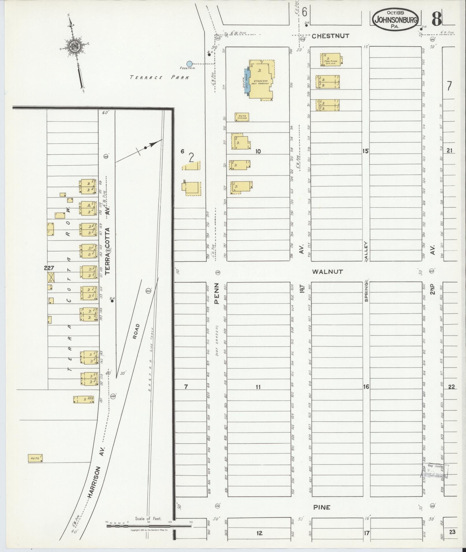 Sanborn Fire Insurance Map from Johnsonburg, Elk County, Pennsylvania (1919), Sheet #0008 - Complete Map Set gallery image, historic Sanborn map, vintage wall art, Pennsylvania Pennsylvania
