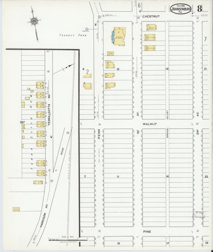 Sanborn Fire Insurance Map from Johnsonburg, Elk County, Pennsylvania (1919), Sheet #0008 - Complete Map Set gallery image, historic Sanborn map, vintage wall art, Pennsylvania Pennsylvania