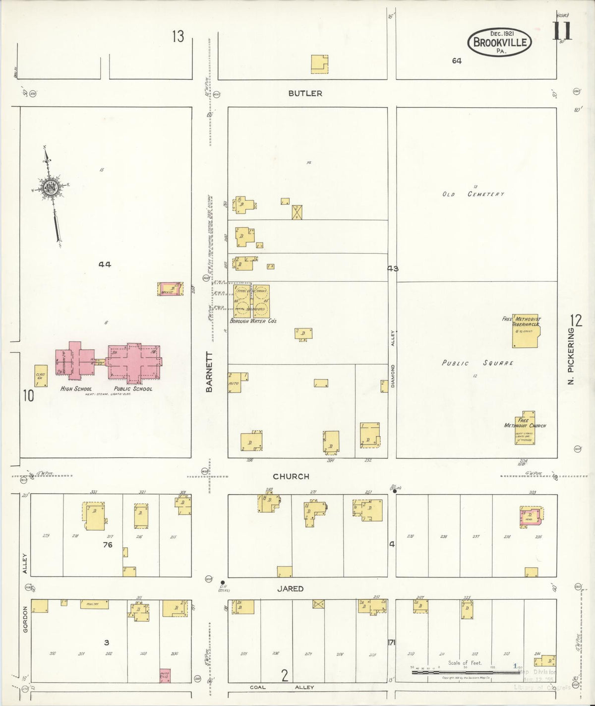 Sanborn Fire Insurance Map from Brookville, Jefferson County, Pennsylvania (1921), Sheet #0011 - Complete Map Set gallery image, historic Sanborn map, vintage wall art, Pennsylvania Pennsylvania