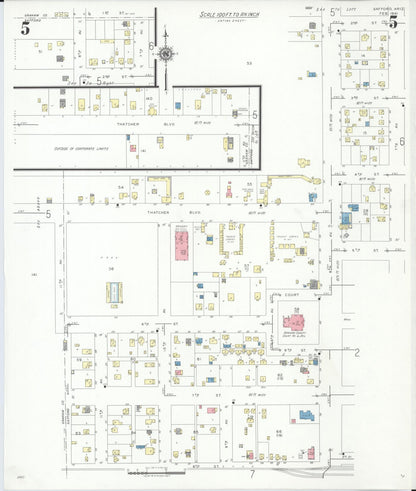 Sanborn Fire Insurance Map from Safford, Graham County, Arizona (1941), Sheet #0005 - Complete Map Set gallery image, historic Sanborn map, vintage wall art, Arizona Arizona