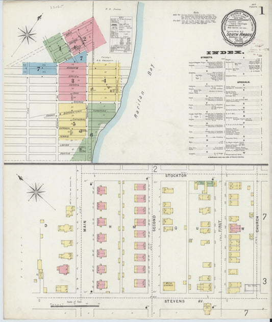 Sanborn Fire Insurance Map from South Amboy, Middlesex County, New Jersey. (1896) – Historic Sanborn Fire Insurance Map Print