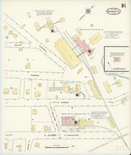 Sanborn Fire Insurance Map from Waxahachie, Ellis County, Texas (1914), Sheet #0016 - Historic Sanborn Fire Insurance Map Print, vintage old map wall art, antique decor, genealogy gift, Texas Texas map