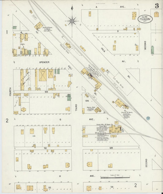 Sanborn Fire Insurance Map from Yukon, Canadian County, Oklahoma (1901), Sheet #0006 - Historic Sanborn Fire Insurance Map Print, vintage old map wall art, antique decor, genealogy gift, Oklahoma Oklahoma map