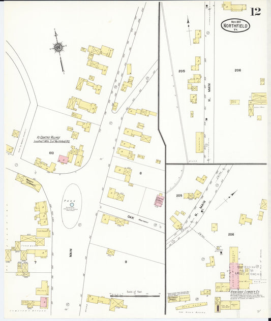 Sanborn Fire Insurance Map from Northfield, Washington County, Vermont (1910), Sheet #0012 - Historic Sanborn Fire Insurance Map Print, vintage old map wall art, antique decor, genealogy gift, Vermont Vermont map