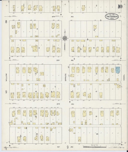 Sanborn Fire Insurance Map from Two Harbors, Lake County, Minnesota (1914), Sheet #0010 - Complete Map Set gallery image, historic Sanborn map, vintage wall art, Minnesota Minnesota