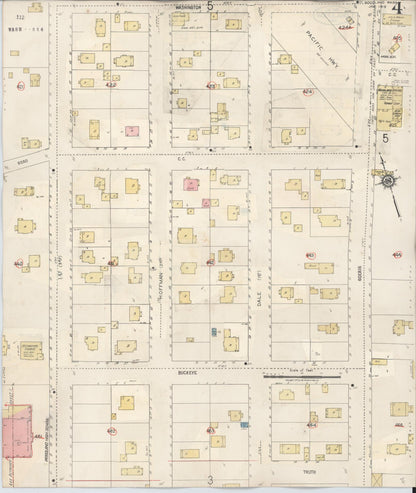 Sanborn Fire Insurance Map from Woodland, Cowlitz County, Washington (1943), Sheet #0004 - Complete Map Set gallery image, historic Sanborn map, vintage wall art, Washington Washington