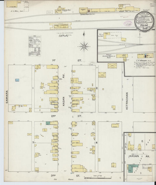 Sanborn Fire Insurance Map from Volga, Brookings County, South Dakota (1893), Sheet #0001 - Historic Sanborn Fire Insurance Map Print, vintage old map wall art, antique decor, genealogy gift, South Dakota South Dakota map