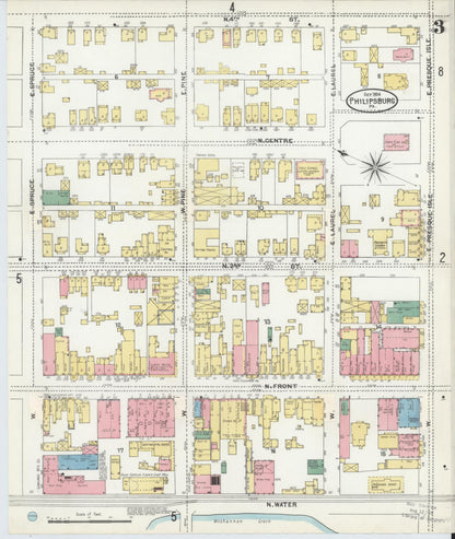 Sanborn Fire Insurance Map from Philipsburg, Centre County, Pennsylvania (1904), Sheet #0003 - Historic Sanborn Fire Insurance Map Print, vintage old map wall art, antique decor, genealogy gift, Pennsylvania Pennsylvania map