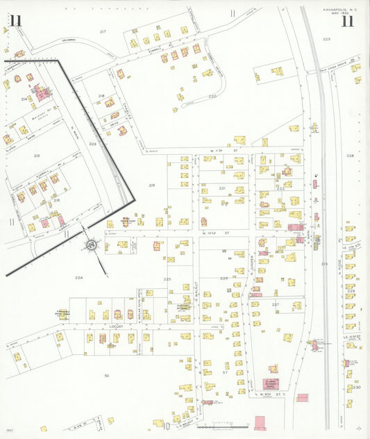 Sanborn Fire Insurance Map from Kannapolis, Rowan And Cabarrus Counties, North Carolina (1932), Sheet #0011 - Historic Sanborn Fire Insurance Map Print, vintage old map wall art, antique decor, genealogy gift, North Carolina North Carolina map