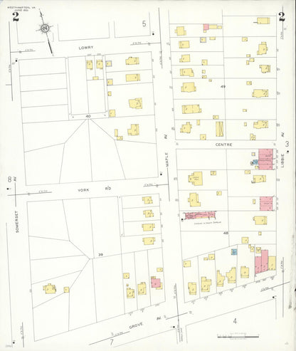 Sanborn Fire Insurance Map from Westhampton, Henrico County, Virginia (1931), Sheet #0002 - Complete Map Set gallery image, historic Sanborn map, vintage wall art, Virginia Virginia