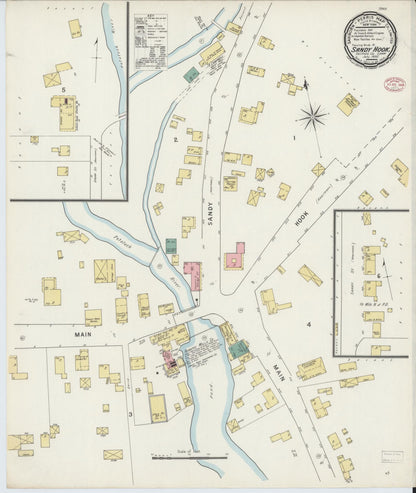 Sanborn Fire Insurance Map from Sandy Hook, Fairfield County, Connecticut (1895), Sheet #0001 - Complete Map Set gallery image, historic Sanborn map, vintage wall art, Connecticut Connecticut