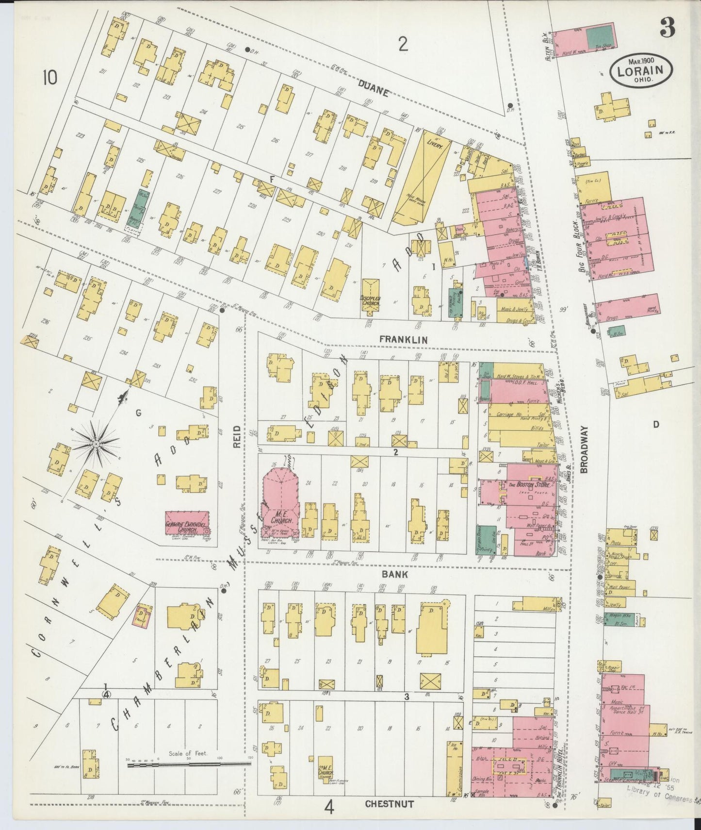 Sanborn Fire Insurance Map from Lorain, Lorain County, Ohio (1900), Sheet #0003 - Historic Sanborn Fire Insurance Map Print, vintage old map wall art, antique decor, genealogy gift, Ohio Ohio map