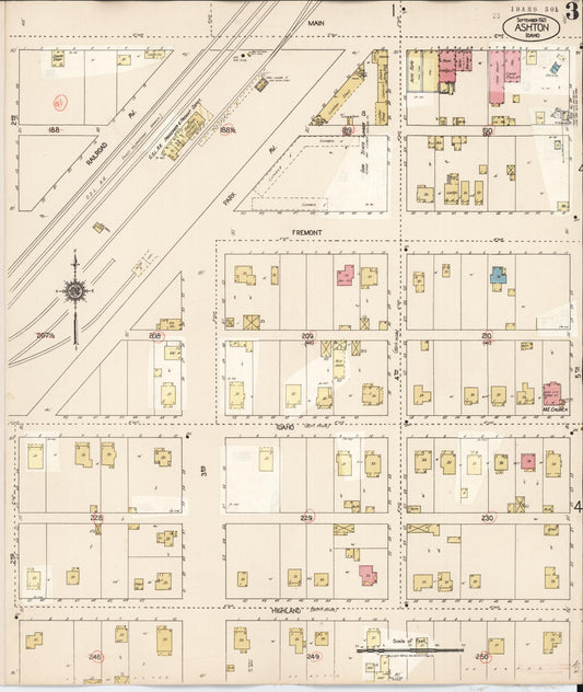 Sanborn Fire Insurance Map from Ashton, Fremont County, Idaho (1929), Sheet #0003 - Historic Sanborn Fire Insurance Map Print, vintage old map wall art, antique decor, genealogy gift, Idaho Idaho map