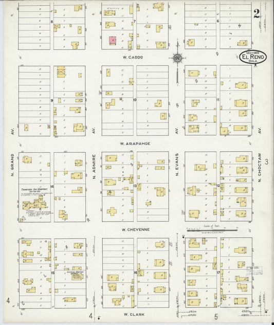 Sanborn Fire Insurance Map from El Reno, Canadian County, Oklahoma (1920), Sheet #0002 - Historic Sanborn Fire Insurance Map Print, vintage old map wall art, antique decor, genealogy gift, Oklahoma Oklahoma map