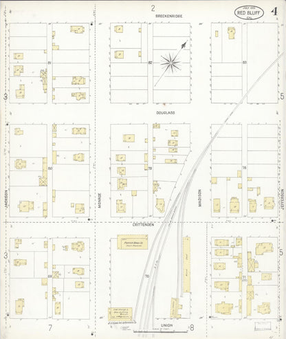 Sanborn Fire Insurance Map from Red Bluff, Tehama County, California (1900), Sheet #0004 - Complete Map Set gallery image, historic Sanborn map, vintage wall art, California California