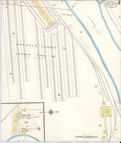 Sanborn Fire Insurance Map from Mill City, Linn And Marion Counties, Oregon (1931), Sheet #0004 - Complete Map Set gallery image, historic Sanborn map, vintage wall art, Oregon Oregon