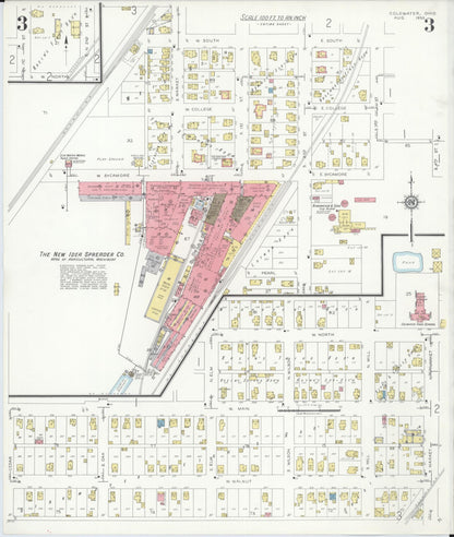 Sanborn Fire Insurance Map from Cold Water, Mercer County, Ohio (1933), Sheet #0003 - Complete Map Set gallery image, historic Sanborn map, vintage wall art, Ohio Ohio
