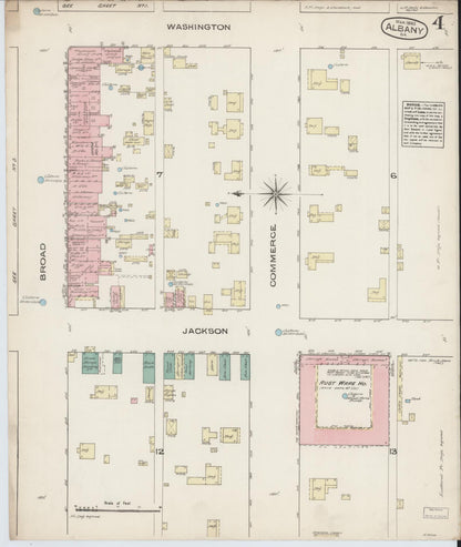 Sanborn Fire Insurance Map from Albany, Dougherty County, Georgia (1885), Sheet #0004 - Complete Map Set gallery image, historic Sanborn map, vintage wall art, Georgia Georgia