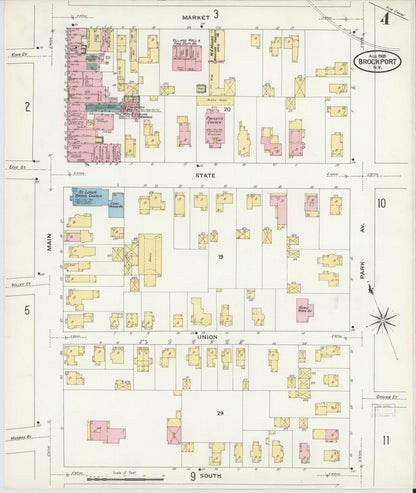 Sanborn Fire Insurance Map from Brockport, Monroe County, New York (1909), Sheet #0004 - Complete Map Set gallery image, historic Sanborn map, vintage wall art, New York New York