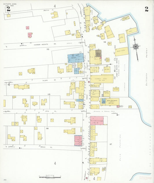 Sanborn Fire Insurance Map from Scituate, Plymouth County, Massachusetts (1939), Sheet #0002 - Historic Sanborn Fire Insurance Map Print, vintage old map wall art, antique decor, genealogy gift, Massachusetts Massachusetts map