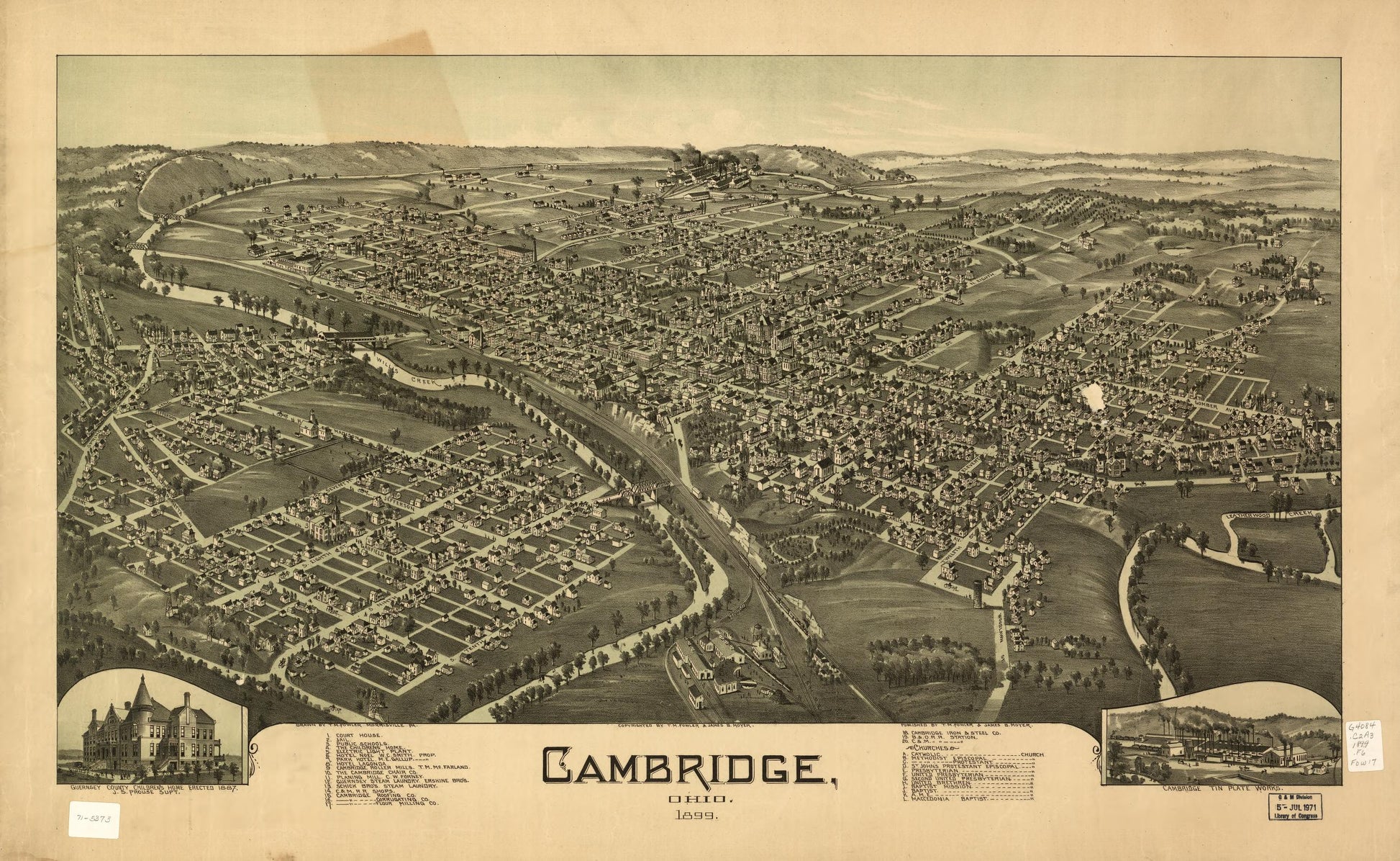 Cambridge, Ohio 1899 (1899) – Historic Bird’s-Eye View Panorama Print