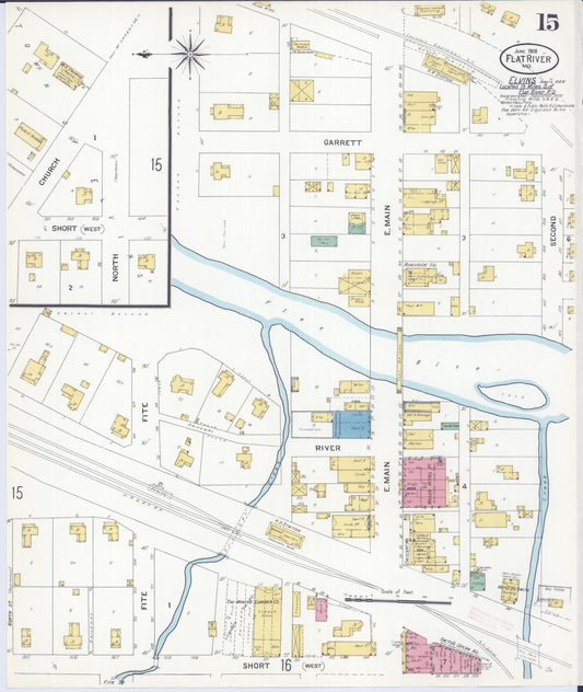 Sanborn Fire Insurance Map from Flat River, Saint Francois County, Missouri (1908), Sheet #0015 - Historic Sanborn Fire Insurance Map Print, vintage old map wall art, antique decor, genealogy gift, Missouri Missouri map