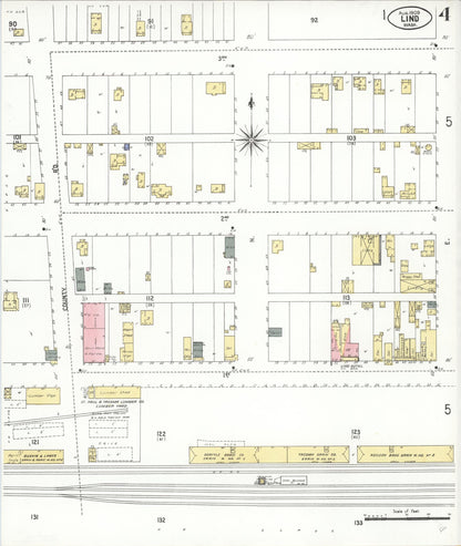 Sanborn Fire Insurance Map from Lind, Adams County, Washington (1909), Sheet #0004 - Complete Map Set gallery image, historic Sanborn map, vintage wall art, Washington Washington