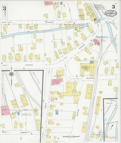 Sanborn Fire Insurance Map from New Berlin, Chenango County, New York (1929), Sheet #0003 - Complete Map Set gallery image, historic Sanborn map, vintage wall art, New York New York