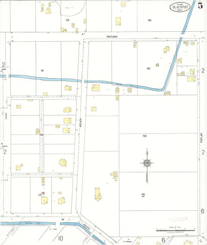 Sanborn Fire Insurance Map from Blackfoot, Bingham County, Idaho (1921), Sheet #0005 - Complete Map Set gallery image, historic Sanborn map, vintage wall art, Idaho Idaho