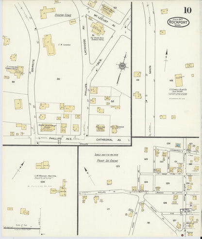 Sanborn Fire Insurance Map from Rockport, Essex County, Massachusetts (1917), Sheet #0010 - Complete Map Set gallery image, historic Sanborn map, vintage wall art, Massachusetts Massachusetts