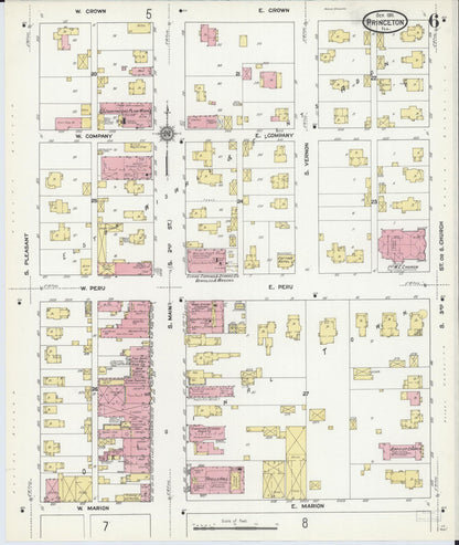 Sanborn Fire Insurance Map from Princeton, Bureau County, Illinois (1911), Sheet #0006 - Complete Map Set gallery image, historic Sanborn map, vintage wall art, Illinois Illinois