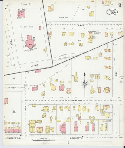 Sanborn Fire Insurance Map from Ionia, Ionia County, Michigan (1900), Sheet #0009 - Complete Map Set gallery image, historic Sanborn map, vintage wall art, Michigan Michigan