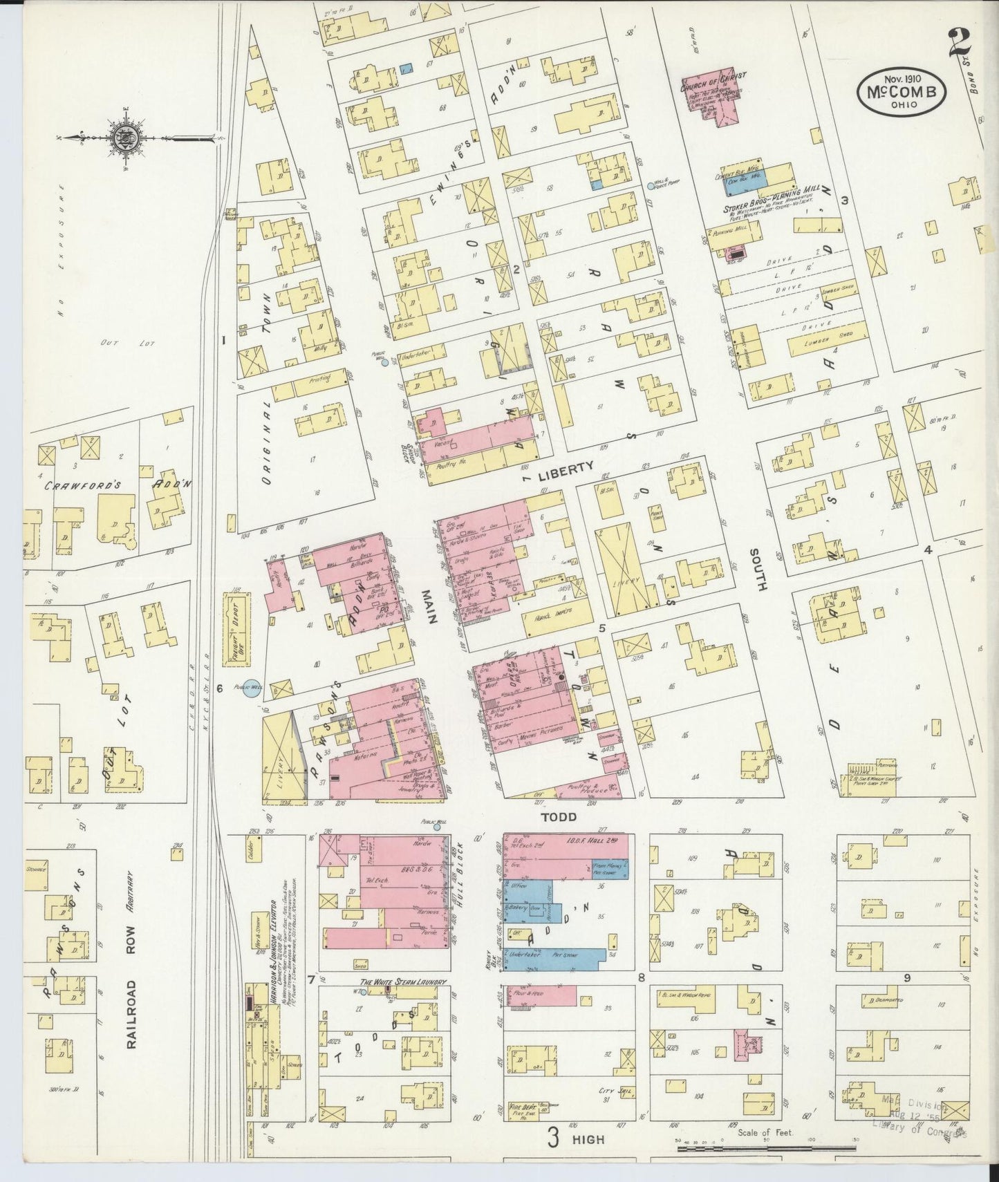 Sanborn Fire Insurance Map from McComb, Hancock County, Ohio (1910), Sheet #0002 - Complete Map Set gallery image, historic Sanborn map, vintage wall art, Ohio Ohio