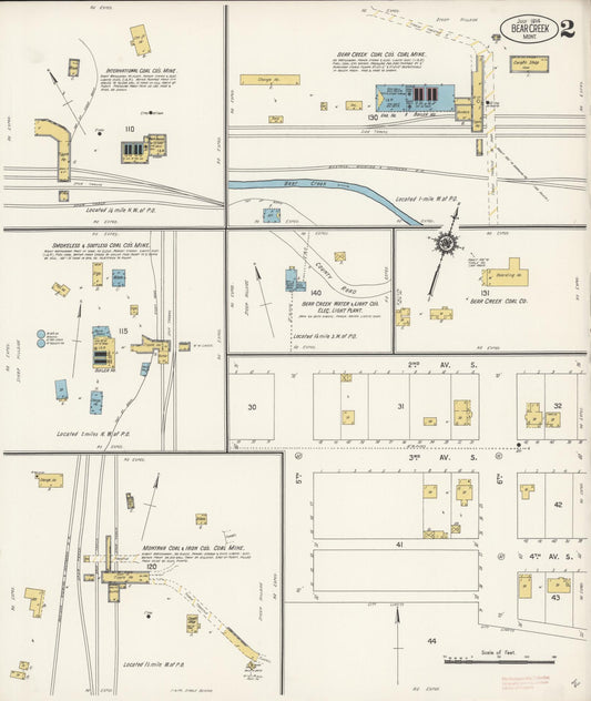 Sanborn Fire Insurance Map from Bear Creek, Carbon County, Montana (1914), Sheet #0002 - Historic Sanborn Fire Insurance Map Print, vintage old map wall art, antique decor, genealogy gift, Montana Montana map