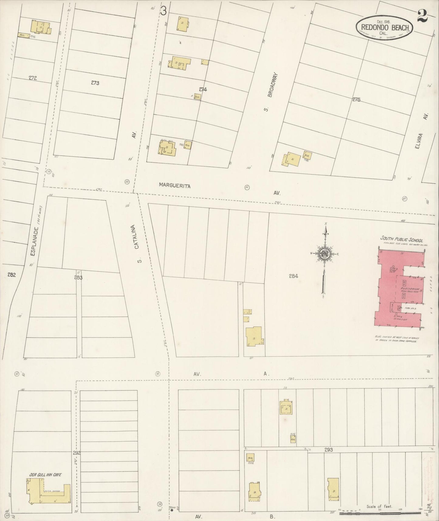 Sanborn Fire Insurance Map from Redondo Beach, Los Angeles County, California (1916), Sheet #0002 - Complete Map Set gallery image, historic Sanborn map, vintage wall art, California California